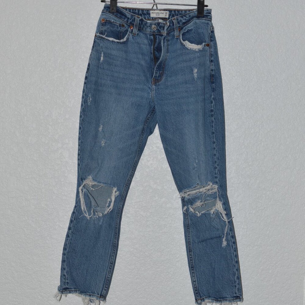Womens Abercrombie & Fitch Curve Love The Mom High Rise Jeans Size 2
